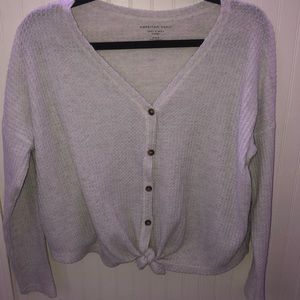 AE tie, v-neck sweater